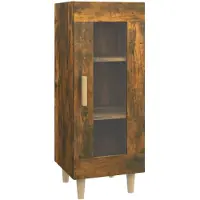vidaXL Dressoir, gerookt eikenfineer, 34,5 x 34 x 90 cm, houtvezelplaat