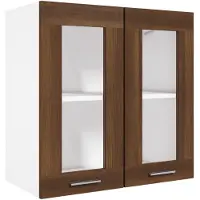 vidaXL Vitrinekast hangend Lyon 60x31x60 cm bewerkt hout bruin eikenkleur
