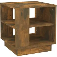 vidaXL Salontafel 40x40x43 cm bewerkt hout gerookt eikenkleurig