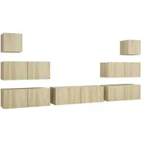 vidaXL 7-delige Tv-meubelset bewerkt hout sonoma eikenkleurig