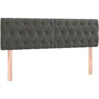 vidaXL Hoofdborden 160x7x78/88 cm fluweel donkergrijs