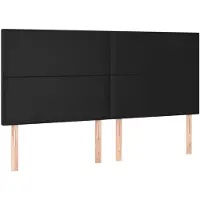 vidaXL Hoofdbord zwart 200x5x118/128 cm kunstleer