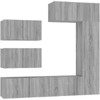 vidaXL 6-delige Tv-meubelset bewerkt hout grijs sonoma eikenkleurig