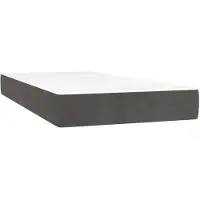 vidaXL Pocketveringmatras medium 90x190x20 cm fluweel donkergrijs