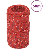 vidaXL Boottouw 2 mm 50 m polypropyleen rood
