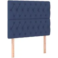 vidaXL Hoofdbord blauw 100x7x118/128 cm stof