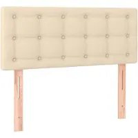 vidaXL Hoofdbord 80x5x78/88 cm stof crèmekleurig
