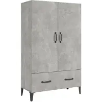 vidaXL Hoge kast 70x31x115 cm bewerkt hout betongrijs