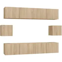 vidaXL 6-delige Tv-meubelset bewerkt hout sonoma eikenkleurig
