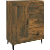 vidaXL Dressoir 69,5x34x90 cm bewerkt hout gerookt eikenkleurig