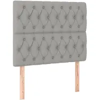 vidaXL Hoofdbord lichtgrijs 90x7x118/128 cm stof