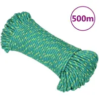 vidaXL Boottouw 3 mm 500 m polypropyleen groen