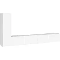 vidaXL 3-delige Tv-meubelset bewerkt hout wit