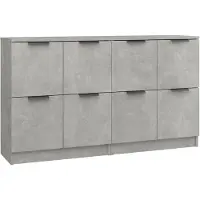 vidaXL Dressoirs 2 st 60x30x70 cm bewerkt hout betongrijs