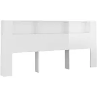 vidaXL Hoofdbordkast 220x18,5x104,5 cm hoogglans wit