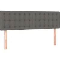 vidaXL Hoofdborden 144x5x78/88 cm kunstleer grijs