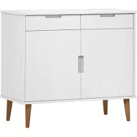 vidaXL Dressoir MOLDE 90x40x80 cm massief grenenhout wit