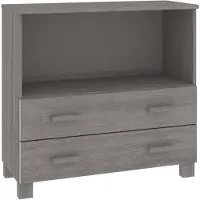 vidaXL Dressoir HAMAR 85x35x80 cm massief grenenhout lichtgrijs