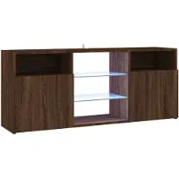 vidaXL Tv-meubel met LED-verlichting 120x30x50 cm bruin eikenkleur