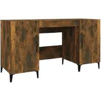 vidaXL Bureau, gerookt eikenfineer, 140x50x75 cm, houtvezelplaat