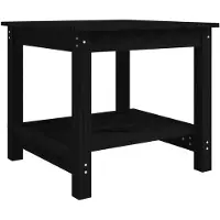 vidaXL Salontafel 50x50x45 cm massief grenenhout zwart