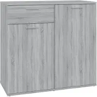 vidaXL Dressoir 80x36x75 cm bewerkt hout grijs sonoma eikenkleurig