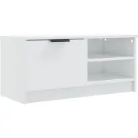vidaXL Tv-meubel 80x35x36,5 cm bewerkt hout hoogglans wit