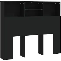 vidaXL Hoofdbordkast 120x19x103,5 cm zwart