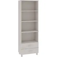 vidaXL Hoge kast HAMAR 60x35x180 cm massief grenenhout wit