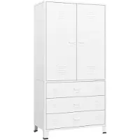 vidaXL Kledingkast industrieel 90x50x180 cm metaal wit