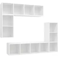 vidaXL 4-delige Tv-meubelset bewerkt hout wit