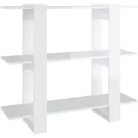vidaXL Boekenkast/kamerscherm 100x30x87 cm hoogglans wit