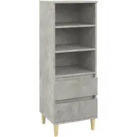 vidaXL Hoge kast 40x36x110 cm bewerkt hout betongrijs