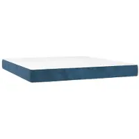 vidaXL Pocketveringmatras medium 180x200x20 cm fluweel donkerblauw