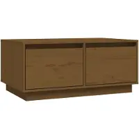 vidaXL Salontafel 80x50x35 cm massief grenenhout honingbruin