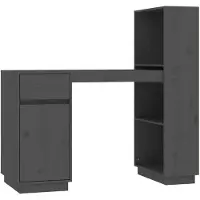 vidaXL Bureau 110x53x117 cm massief grenenhout grijs