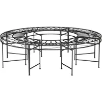 vidaXL Boombank rond Ø160 cm staal zwart