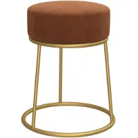 vidaXL Hocker rond fluweel bruin