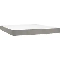 vidaXL Pocketveringmatras medium 160x200x20 cm fluweel lichtgrijs