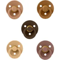 BIBS fopspenen 0-6 maand set 5 stuks Caramel,Woodchuck,Mocha,Dark Oak en Desert Sand maat 1