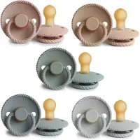 Frigg ROPE Fopspeen set 5 stuks Blush,Croissant,Sage,French Gray en Silver Gray 6-18 maand