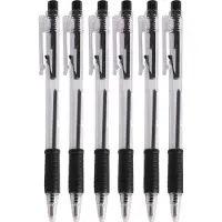Urban Living Balpennen - 16x stuks - zwart - softgrip - kliksysteem