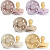 Frigg Moon Fopspeen set 5 stuks Soft Lilac,Blush,Croissant,Cream en Pale Daffodil 6-18 maand maat 2