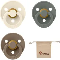 BIBS fopspeen 0-6 maand set 3 stuks Pine,White Dark Oak maat 1