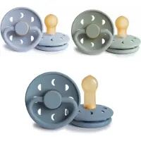 Frigg Moon Fopspeen set 3 stuks Sage,Powder Blue en Stone Blue 0-6 maand maat 1