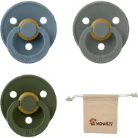 BIBS fopspeen - maat 1 0-6 maanden - 3 stuks – Pine - Petrol - Hunter green + Monkiezz speenzakje