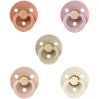 BIBS fopspenen 0-6 maand set 5 stuks Peach,Pink Plum,Vanilla,Blush en Ivory maat 1