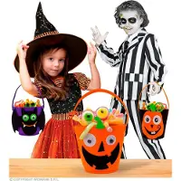 Widmann - Halloween Kostuum - Trick Or Treat Snoeptas Lachende Pompoen - Oranje - Halloween - Verkleedkleding