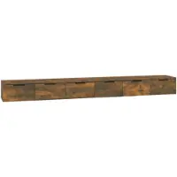 vidaXL Wandkasten 2 st 102x30x20 bewerkt hout gerookt eikenkleurig