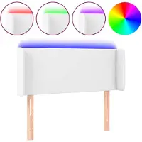 vidaXL Hoofdbord LED 103x16x78/88 cm kunstleer wit